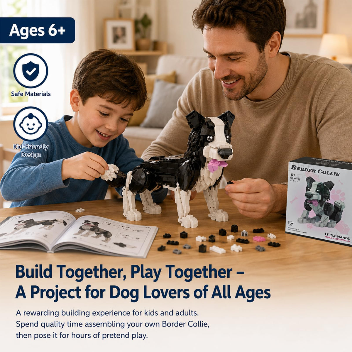 MJDDJA Border Collie Building Block Set