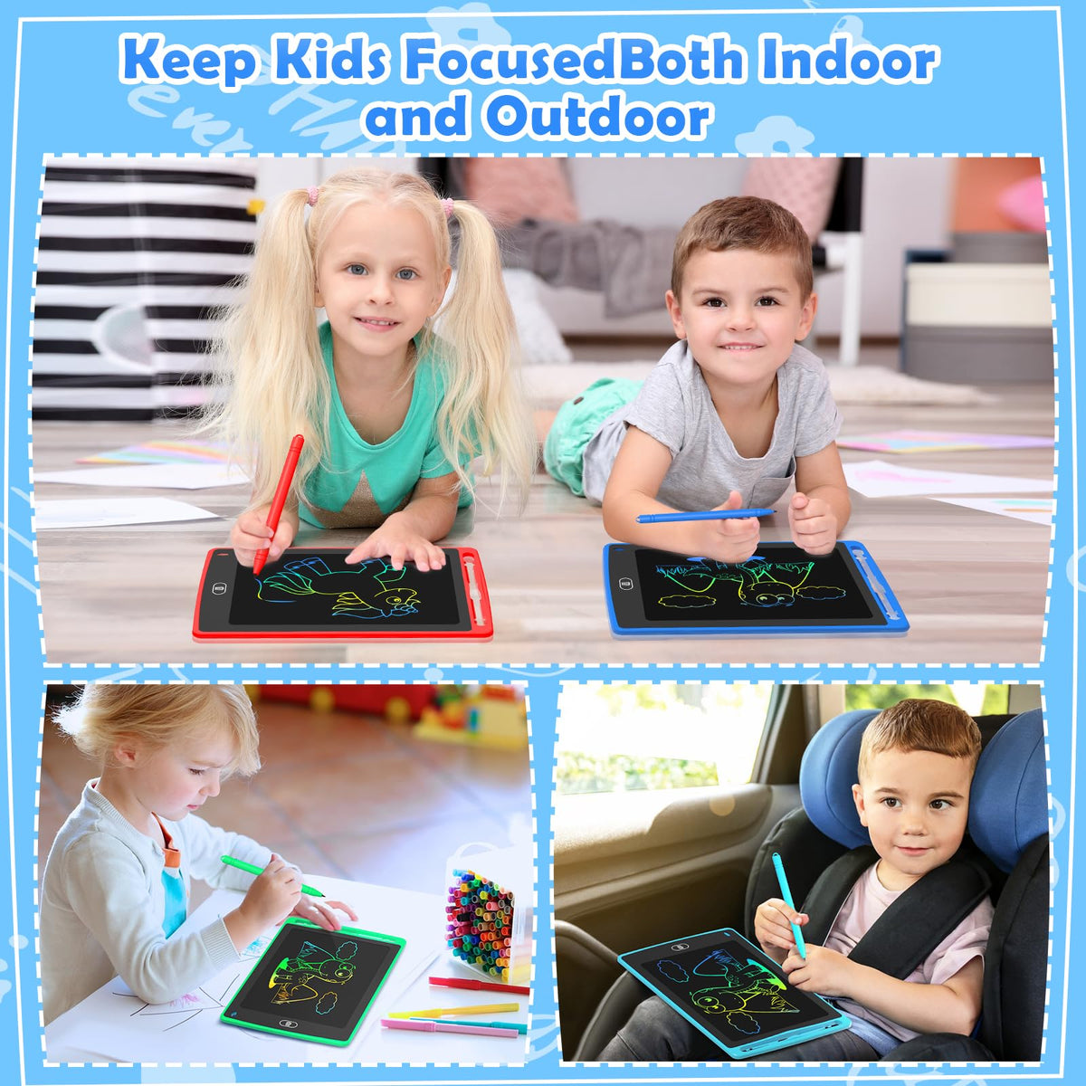 4 Pack LCD Writing Tablet for Kids,