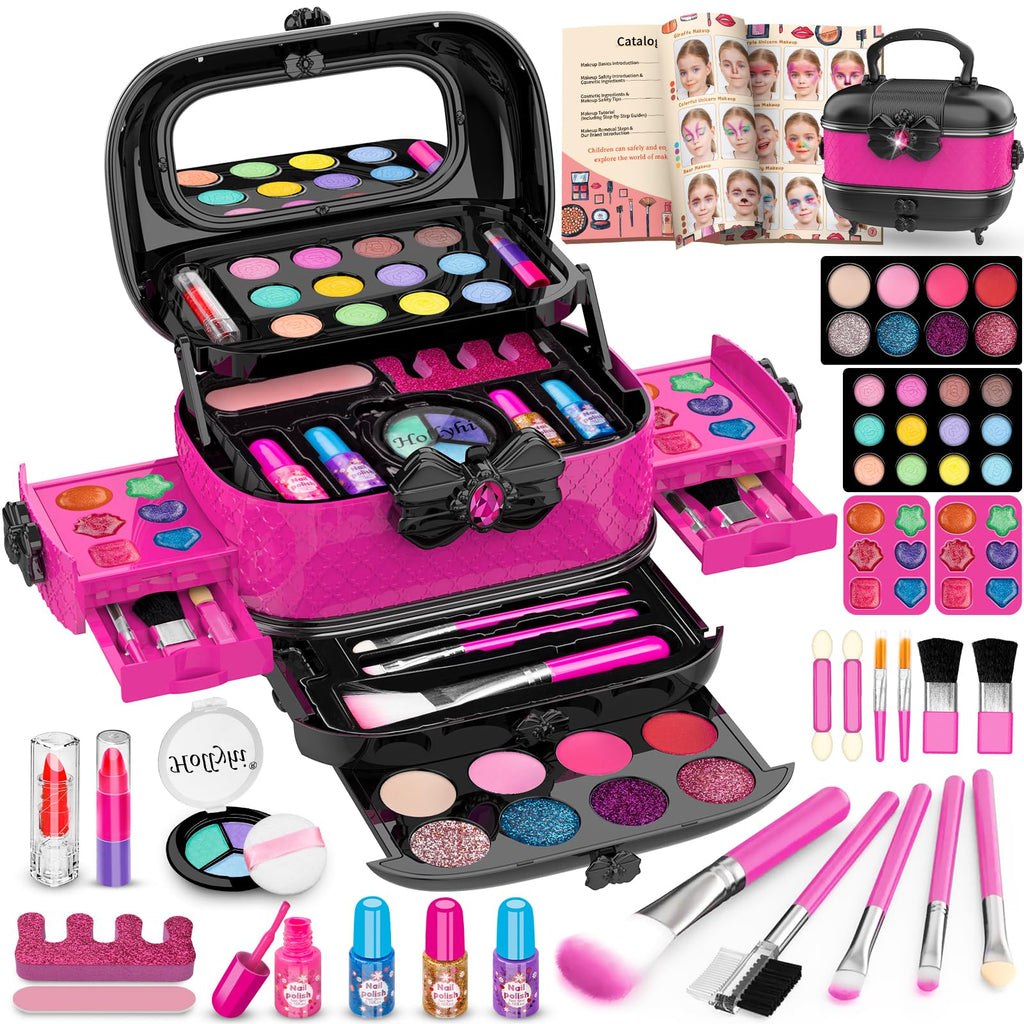 Hollyhi 58 Pcs Kids Makeup Toys Kit for Girls
