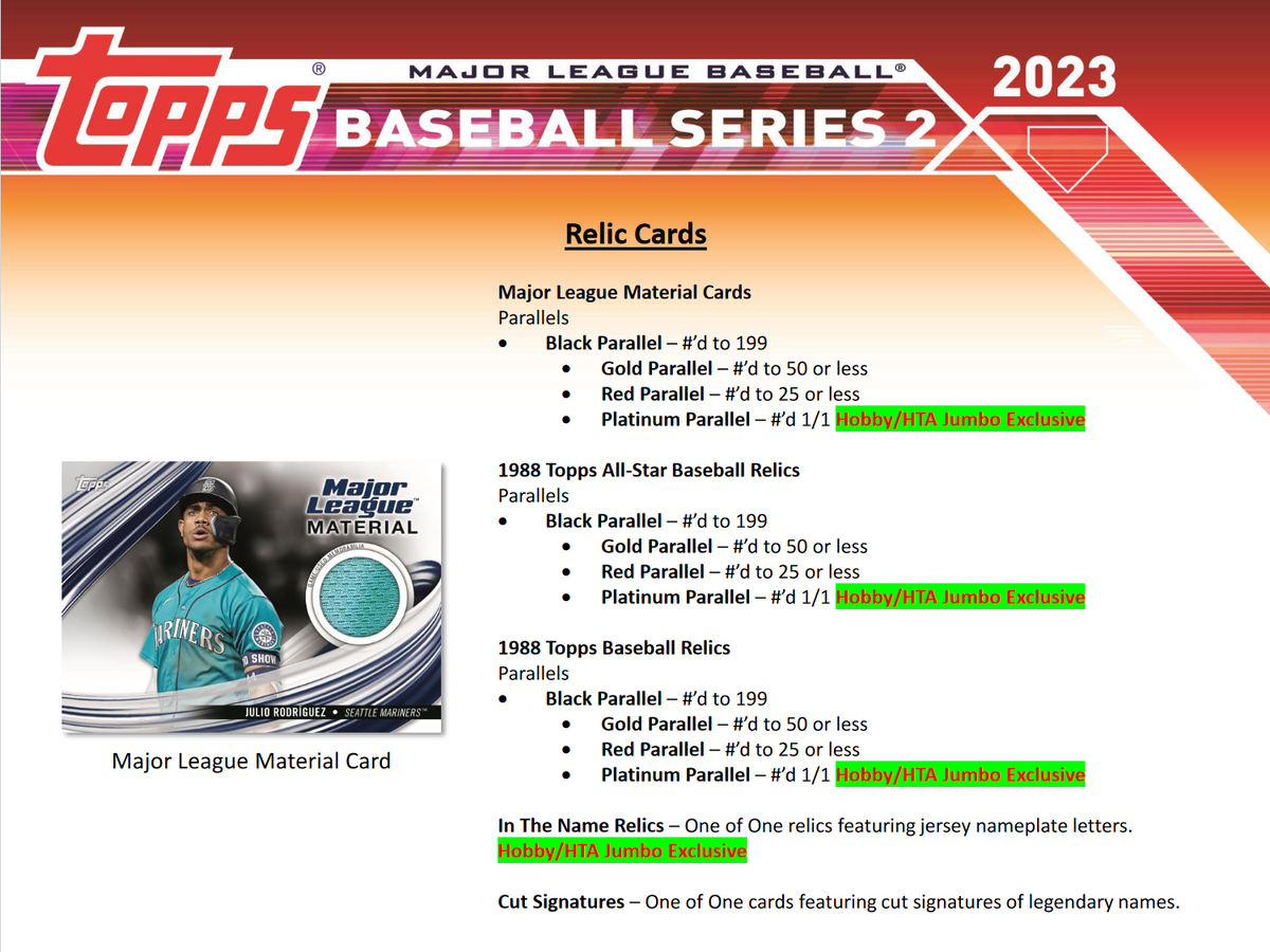 2023 Topps Series 2 Baseball Jumbo 6 Box Case